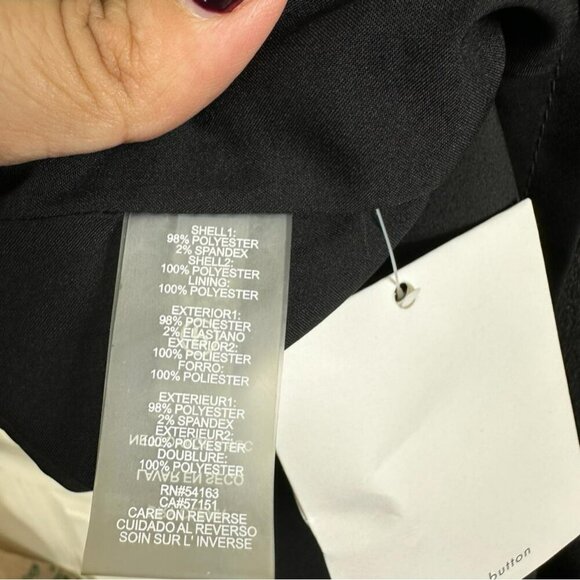 Karl Lagerfeld Paris Black Sleeveless Fringe Hem Shift Dress Size 12‎  NWOT - Picture 12 of 14